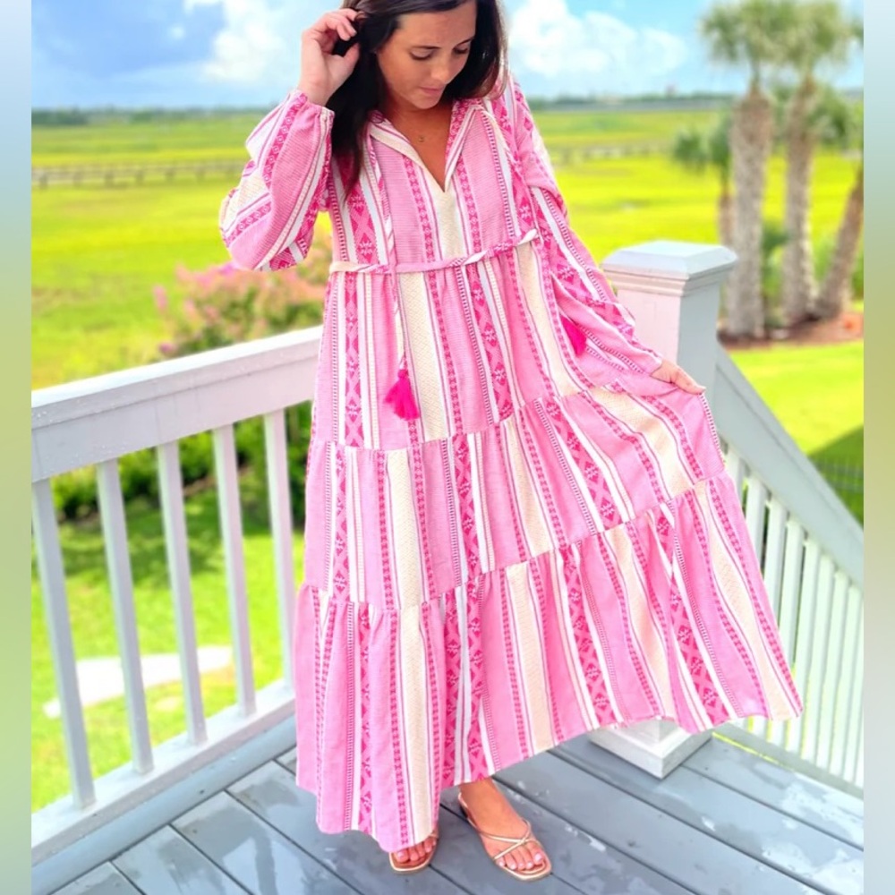 SLV PINK LONG SLEEVE MAXI SIZE SMALL MEDIUM